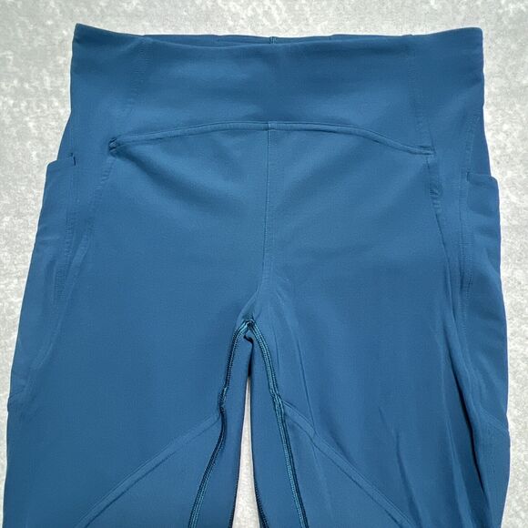 Lululemon Lead The Pack Crop Nile Blue Leggings Women’s W6AKSS Size: 8 - Picture 3 of 13